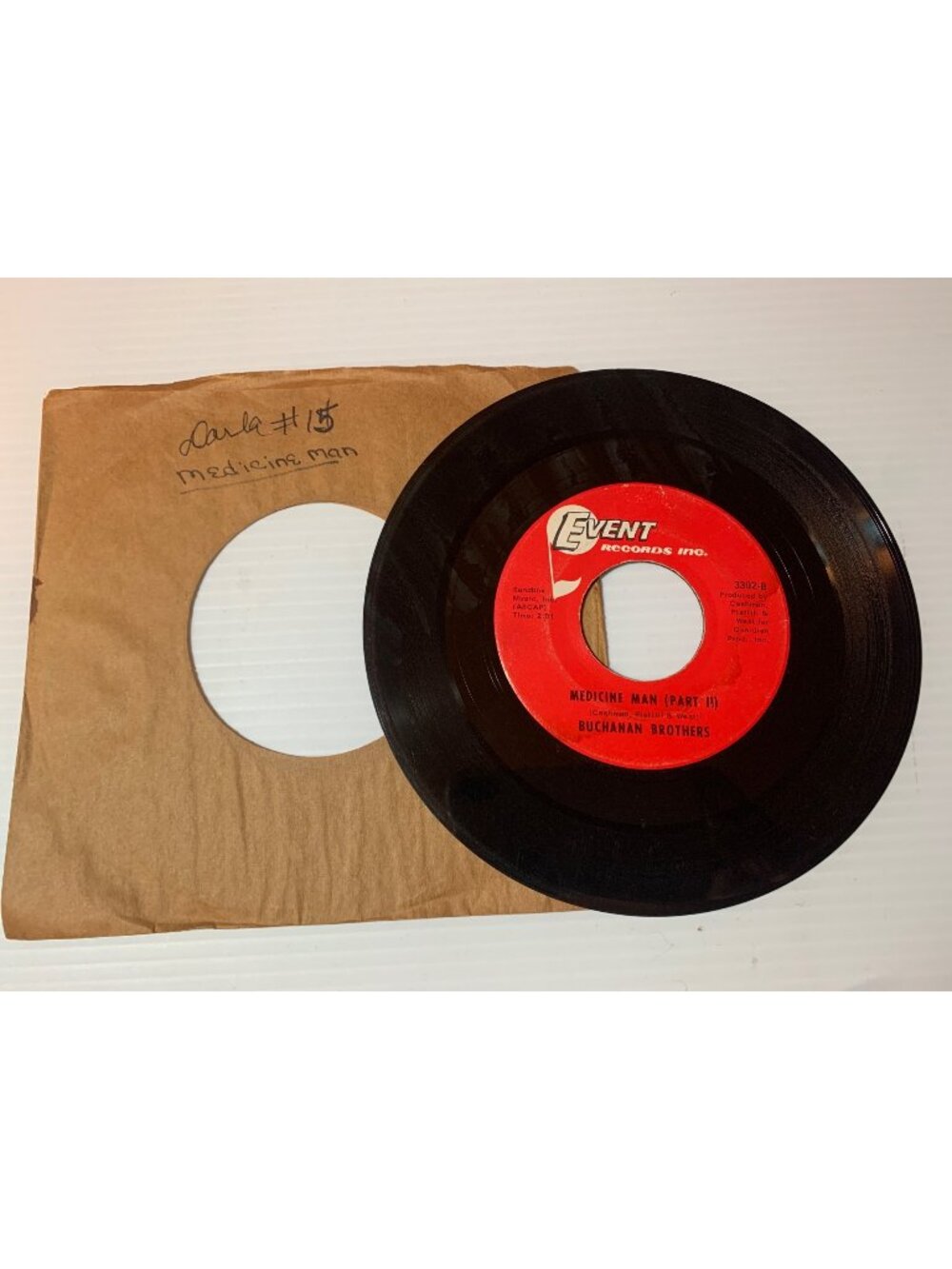 Buchanan Brothers "Medicine Man" Part I & II 7" Vinyl Record 45 RPM Event Record